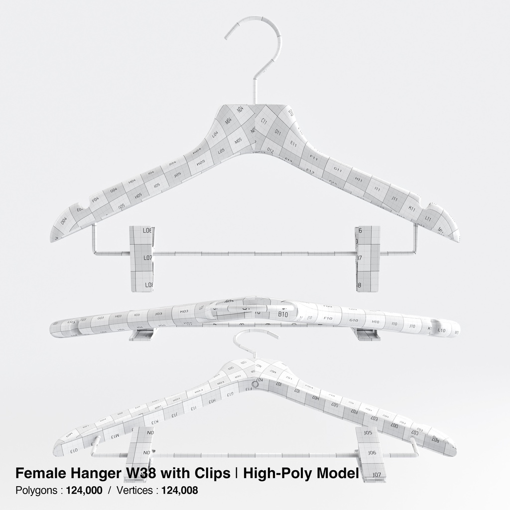 木製ハンガーコレクション【3Dモデル】