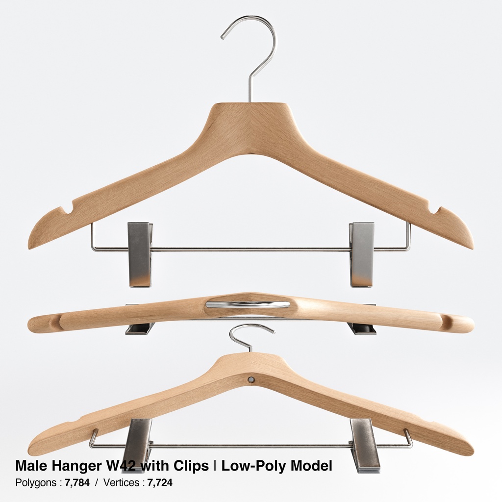 木製ハンガーコレクション【3Dモデル】