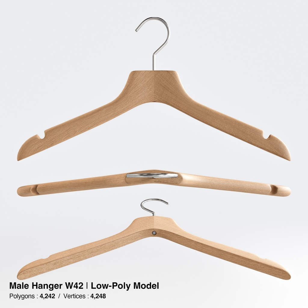 木製ハンガーコレクション【3Dモデル】