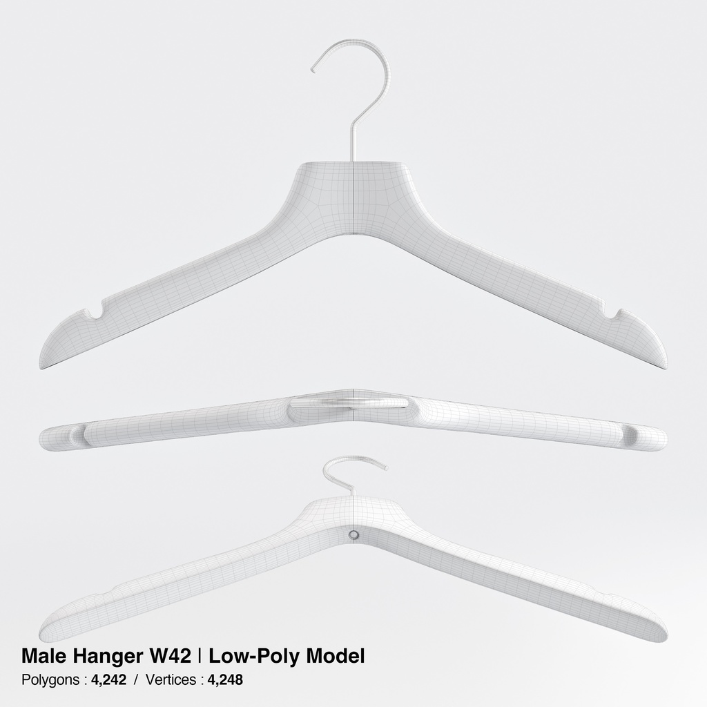 木製ハンガーコレクション【3Dモデル】