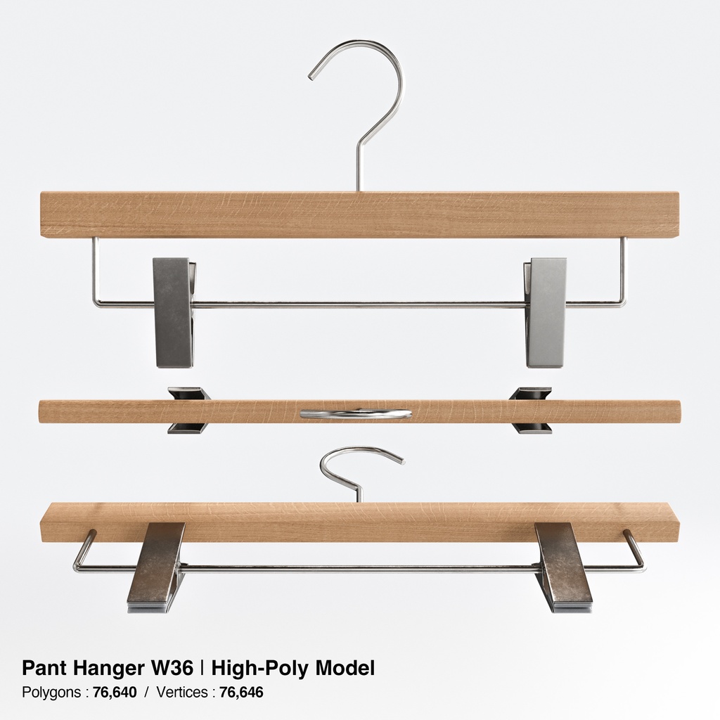 木製ハンガーコレクション【3Dモデル】
