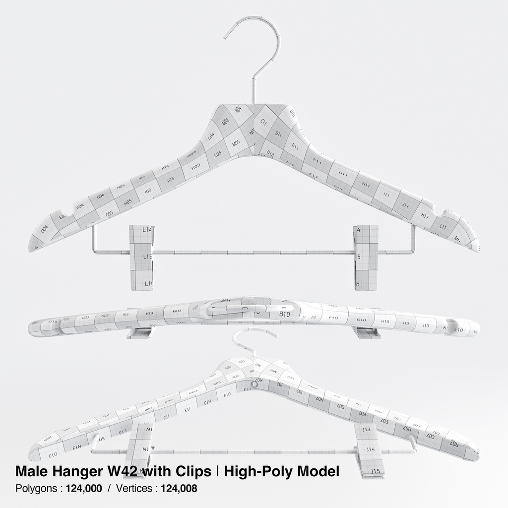 木製ハンガーコレクション【3Dモデル】