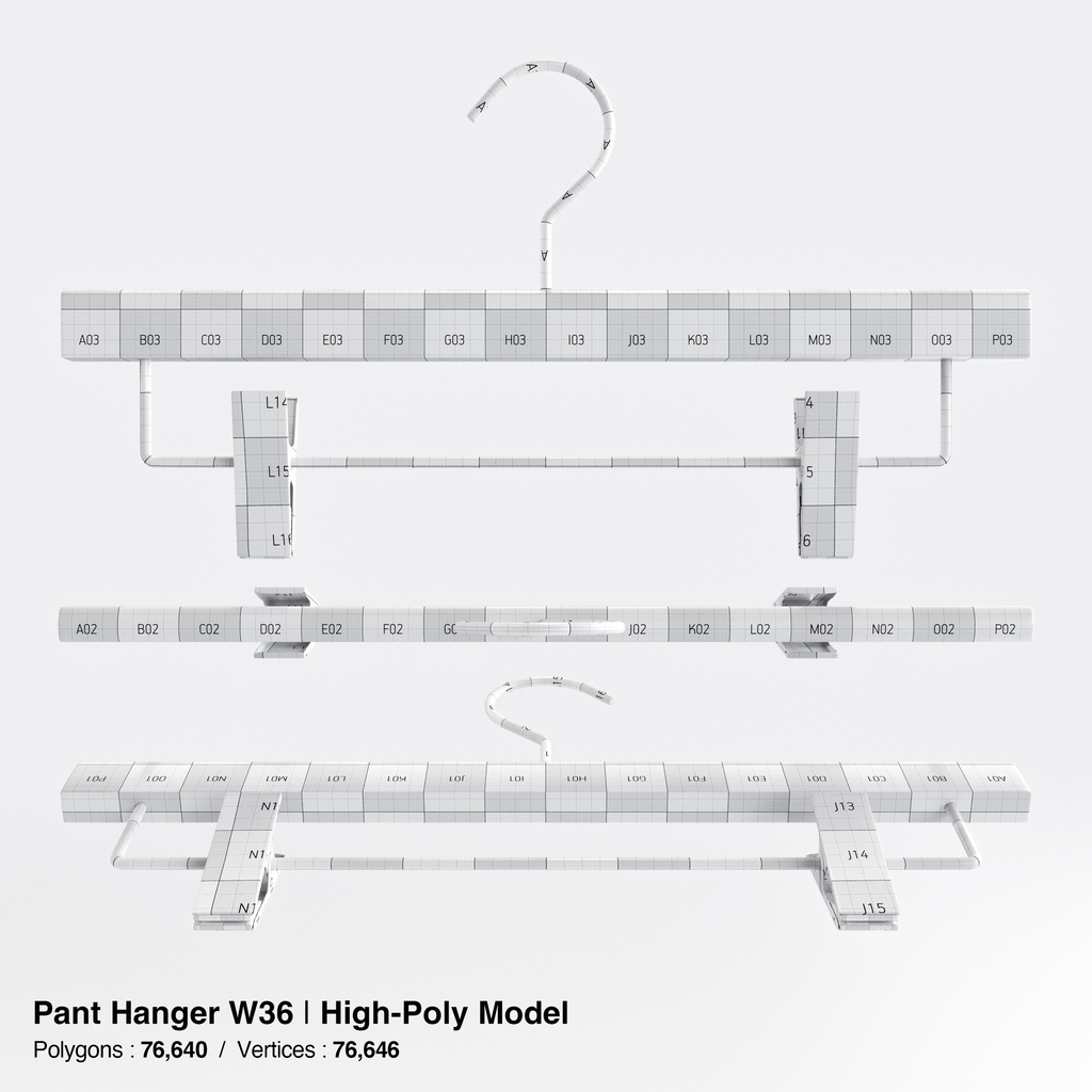 木製ハンガーコレクション【3Dモデル】