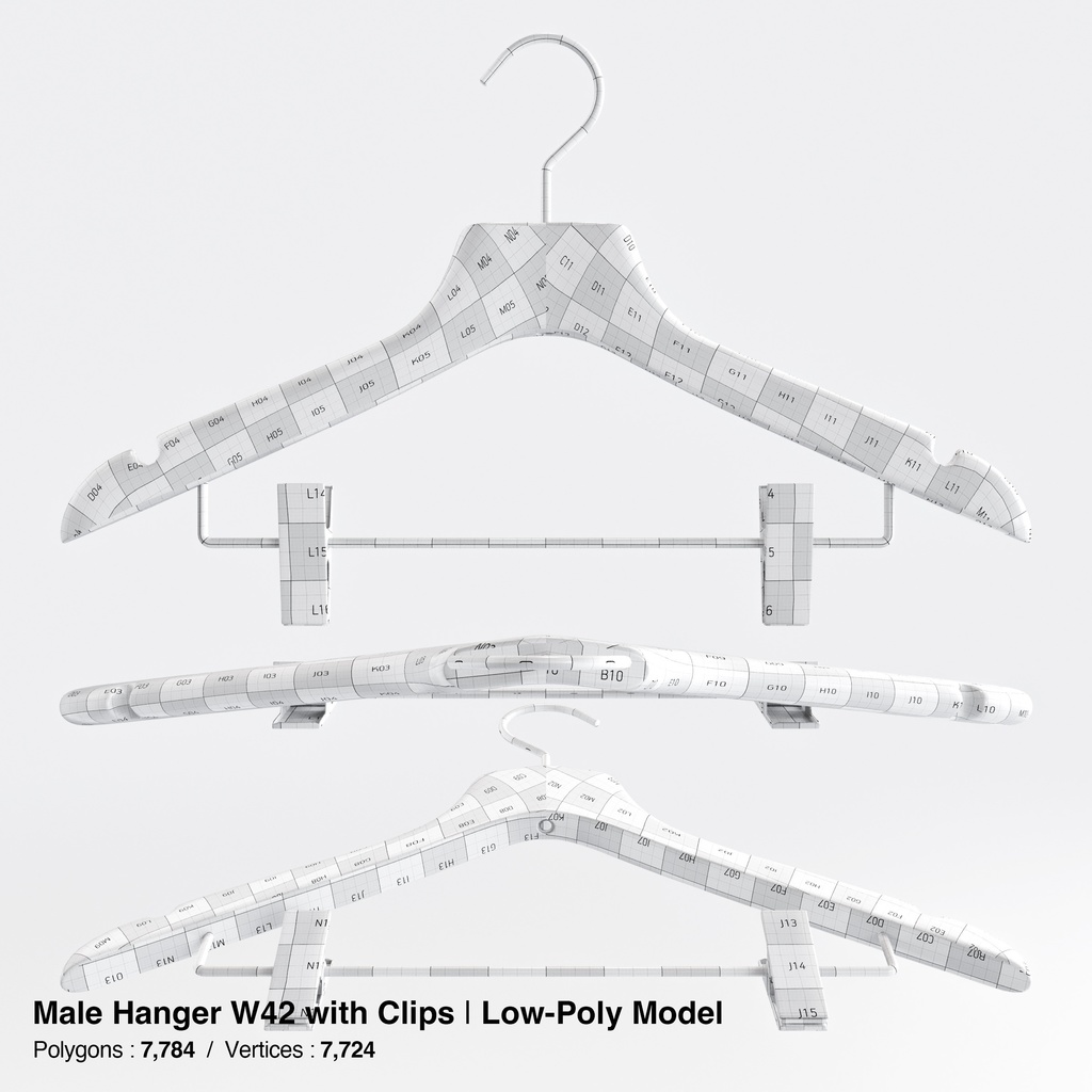 木製ハンガーコレクション【3Dモデル】