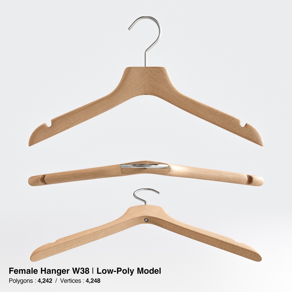 木製ハンガーコレクション【3Dモデル】