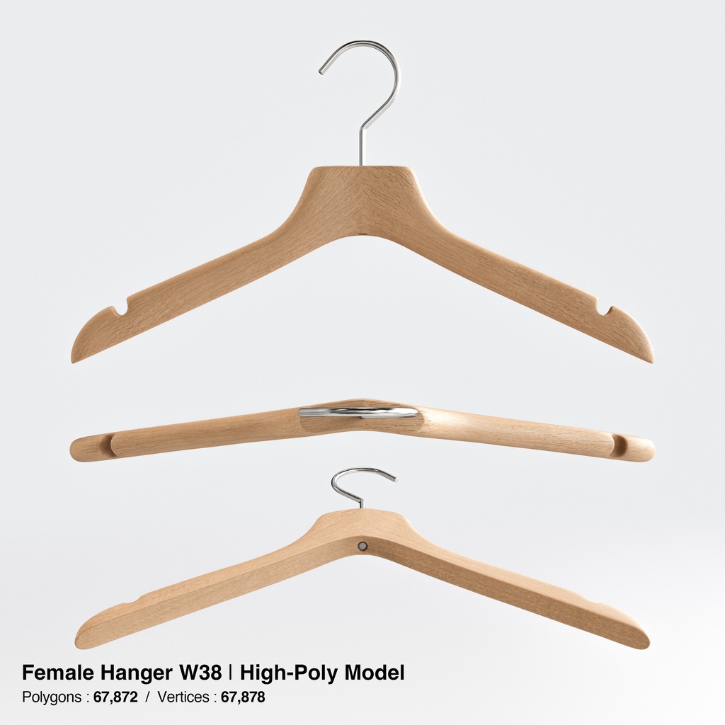 木製ハンガーコレクション【3Dモデル】