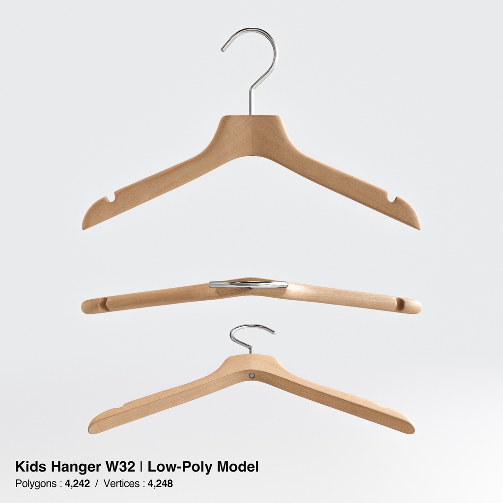 木製ハンガーコレクション【3Dモデル】