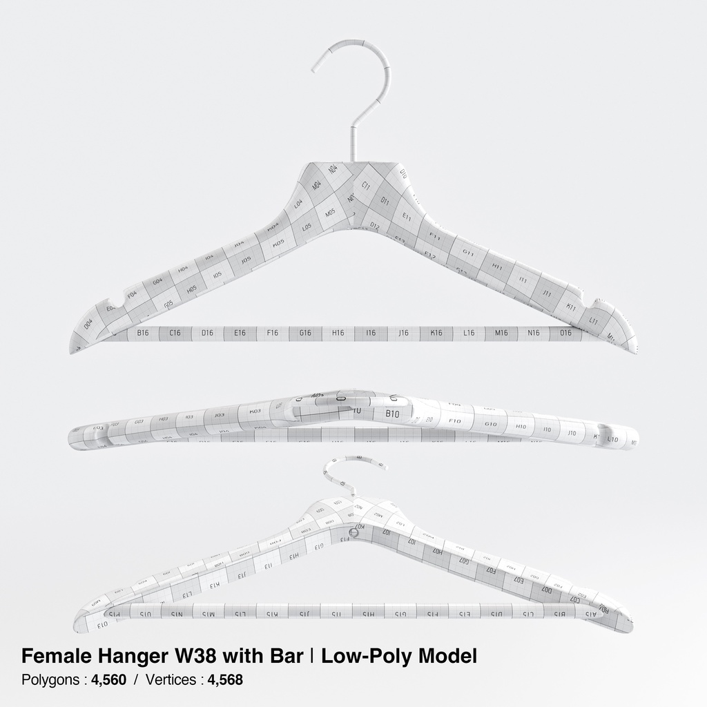 木製ハンガーコレクション【3Dモデル】