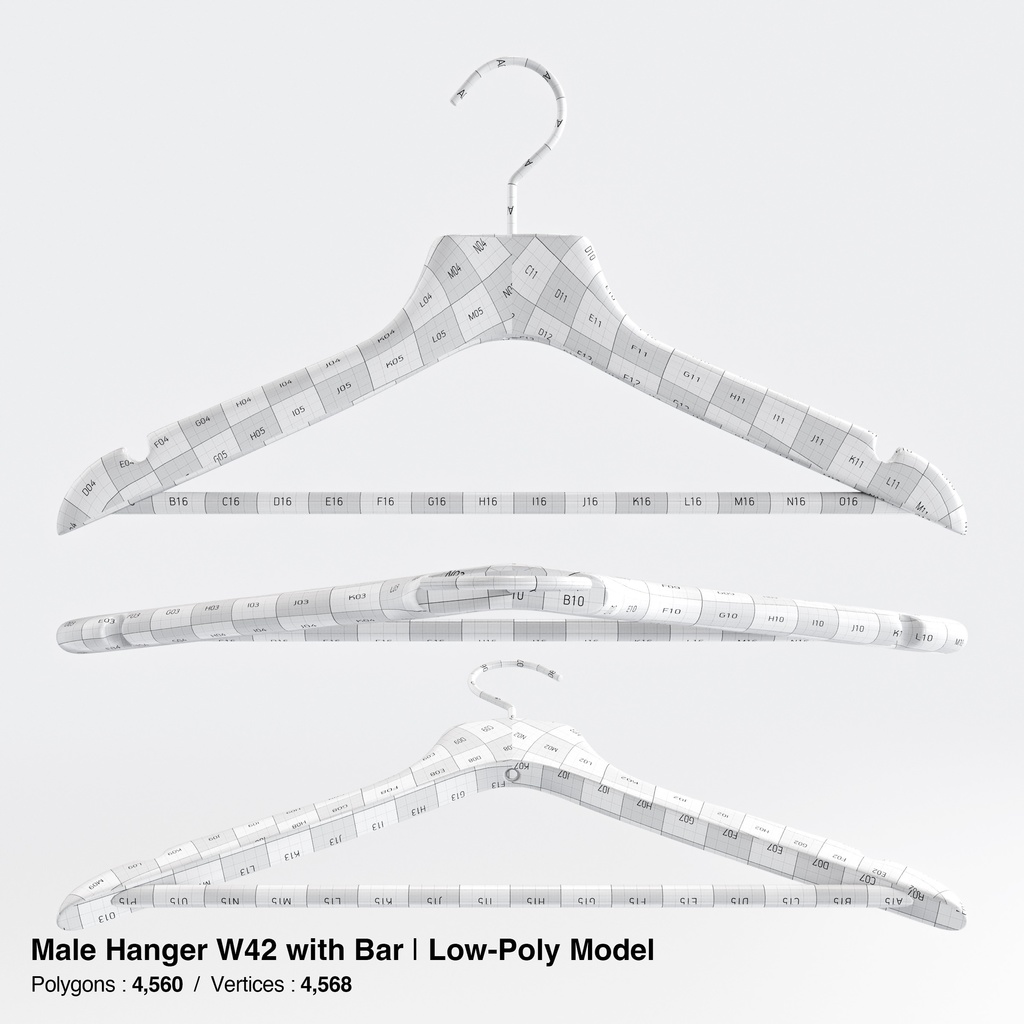 木製ハンガーコレクション【3Dモデル】