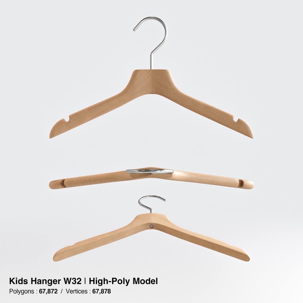木製ハンガーコレクション【3Dモデル】