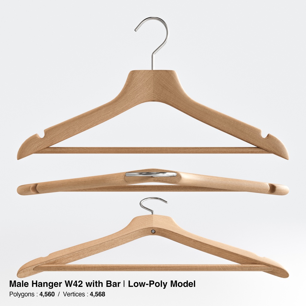 木製ハンガーコレクション【3Dモデル】