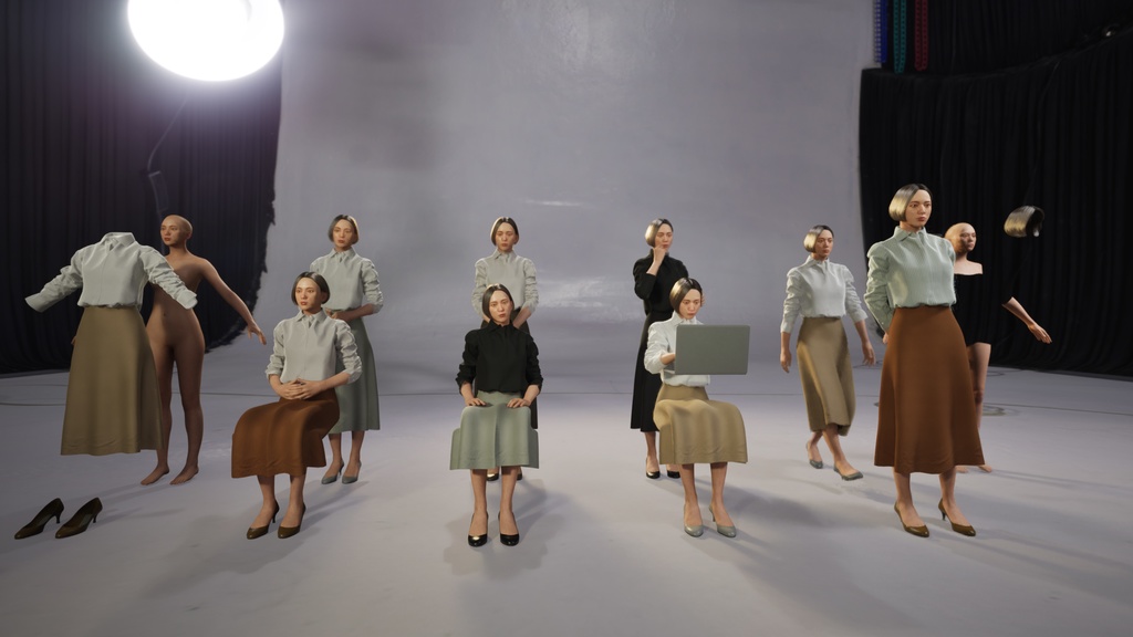 ビジネス女性3Dモデルver.2 B-FF2【UE5 / Blender / Cinema4D】モジュラーキャラクターシリーズ