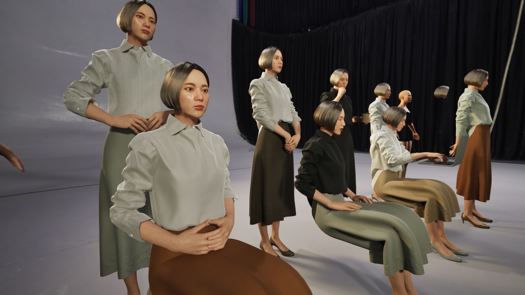 ビジネス女性3Dモデルver.2 B-FF2【UE5 / Blender / Cinema4D】モジュラーキャラクターシリーズ