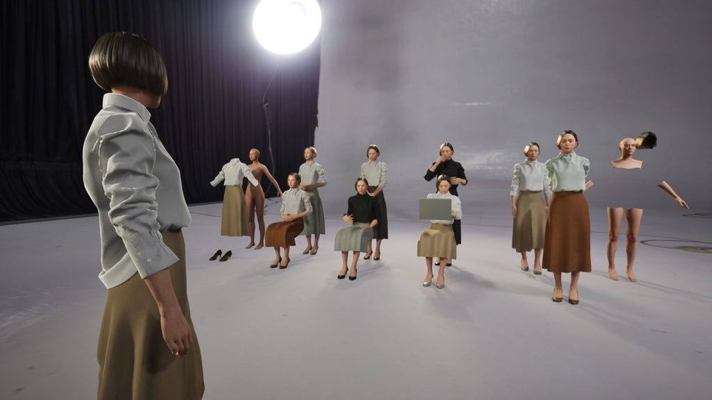 ビジネス女性3Dモデルver.2 B-FF2【UE5 / Blender / Cinema4D】モジュラーキャラクターシリーズ