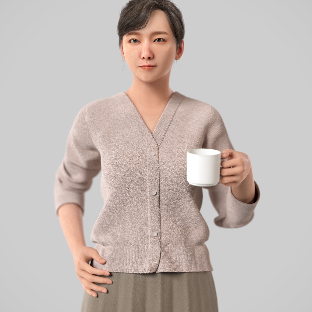 ビジネス女性3Dモデルver.2 B-FH2【UE5 / Blender / Cinema4D】モジュラーキャラクターシリーズ