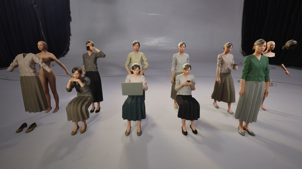 ビジネス女性3Dモデルver.2  B-FH2【UE5 / Blender / Cinema4D】モジュラーキャラクターシリーズ