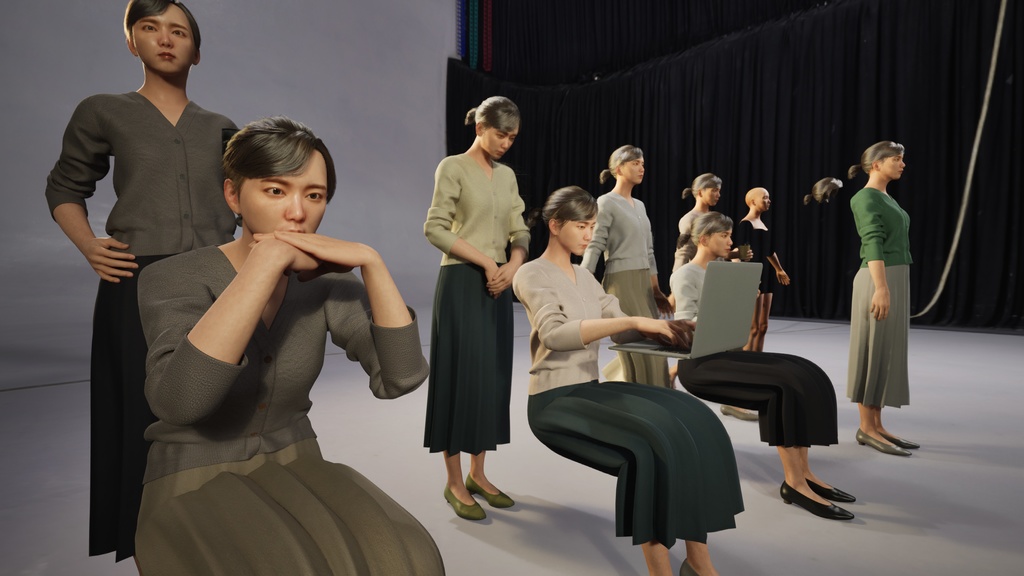 ビジネス女性3Dモデルver.2  B-FH2【UE5 / Blender / Cinema4D】モジュラーキャラクターシリーズ