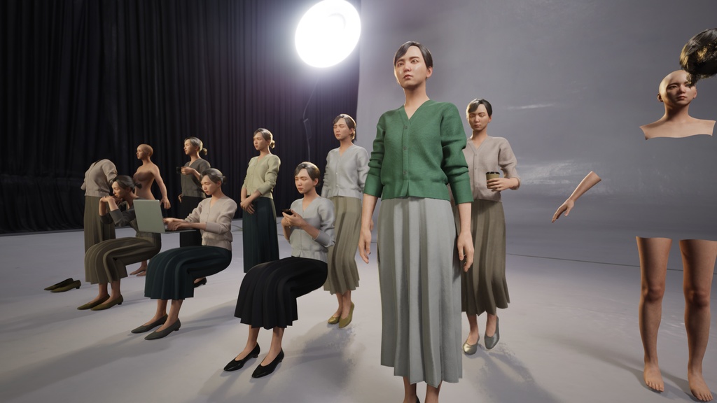 ビジネス女性3Dモデルver.2  B-FH2【UE5 / Blender / Cinema4D】モジュラーキャラクターシリーズ