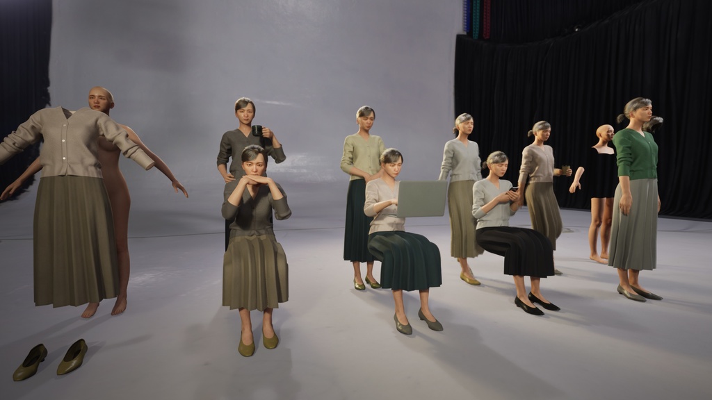 ビジネス女性3Dモデルver.2  B-FH2【UE5 / Blender / Cinema4D】モジュラーキャラクターシリーズ