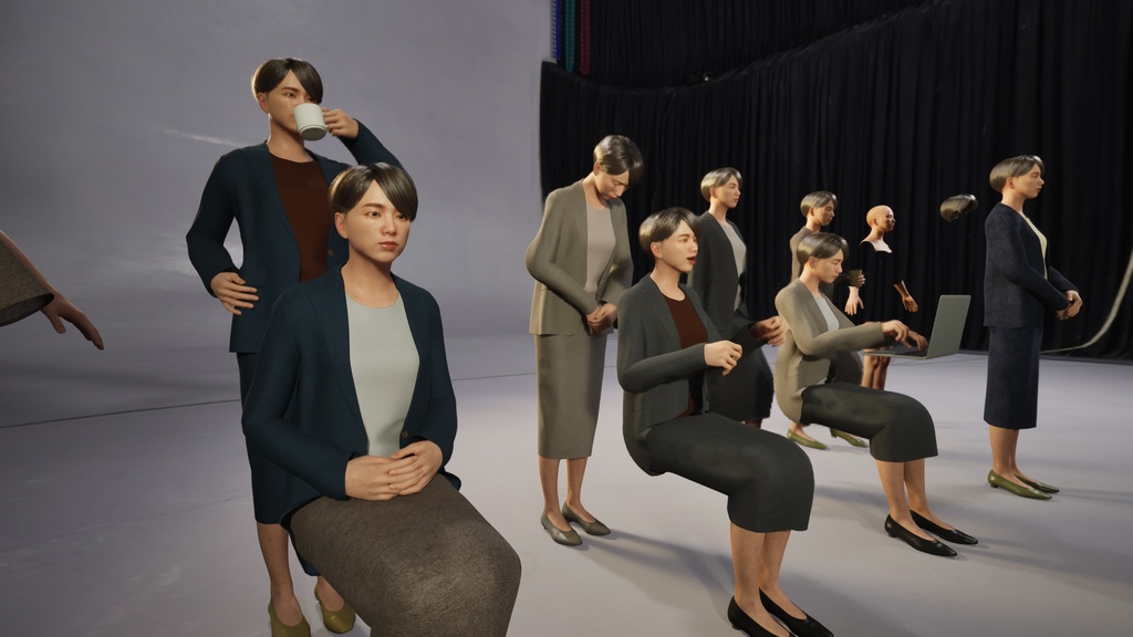 ビジネス女性3Dモデルver.2 B-FK2【UE5 / Blender / Cinema4D】モジュラーキャラクターシリーズ