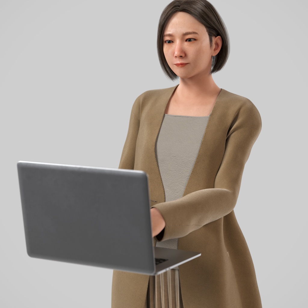 ビジネス女性3Dモデルver.2  B-FM2【UE5 / Blender / Cinema4D】モジュラーキャラクターシリーズ