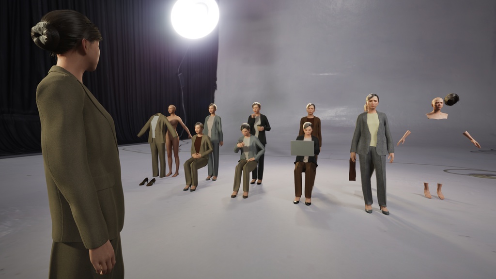 ビジネス女性3Dモデルver.2 B-FT2【UE5 / Blender / Cinema4D】モジュラーキャラクターシリーズ