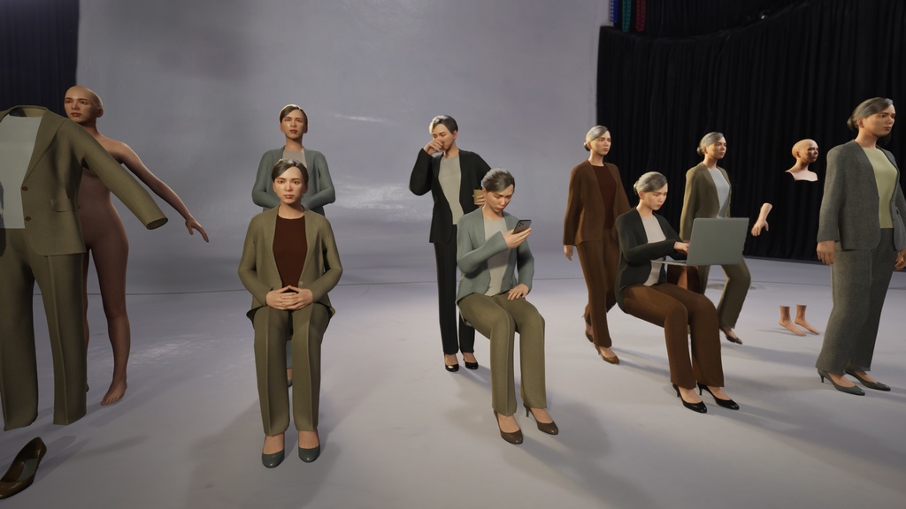 ビジネス女性3Dモデルver.2 B-FT2【UE5 / Blender / Cinema4D】モジュラーキャラクターシリーズ