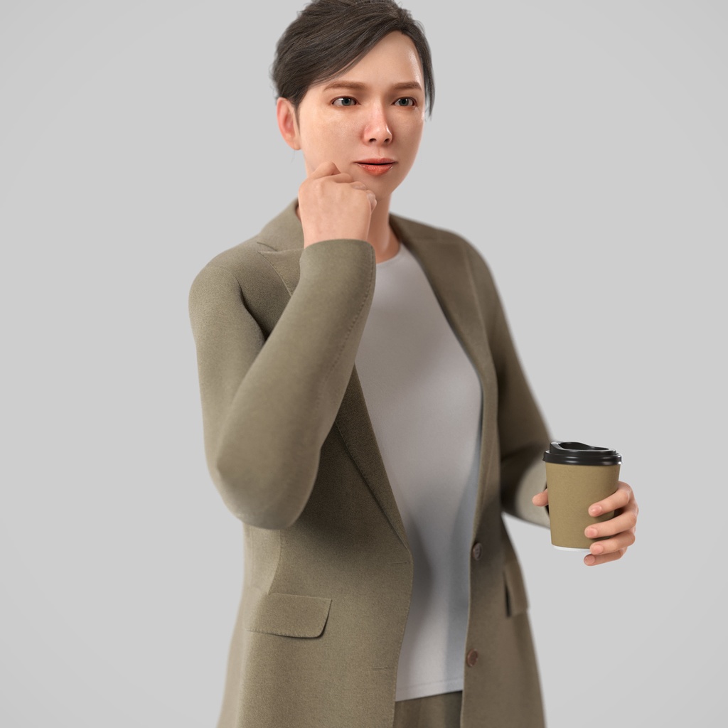 ビジネス女性3Dモデルver.2 B-FT2【UE5 / Blender / Cinema4D】モジュラーキャラクターシリーズ