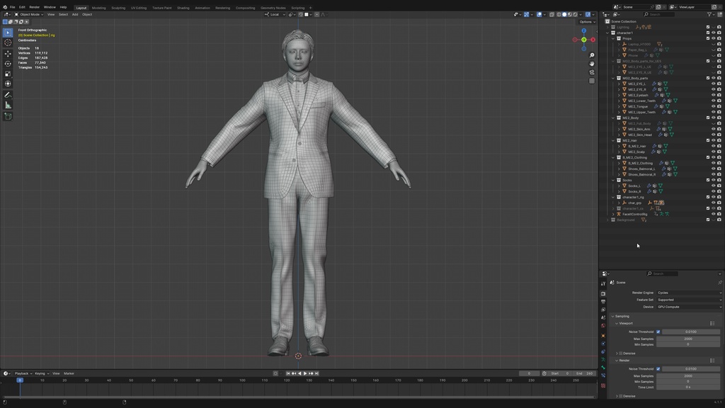 ビジネス男性3Dモデルver.2  B-ME2【UE5 / Blender / Cinema4D】モジュラーキャラクターシリーズ