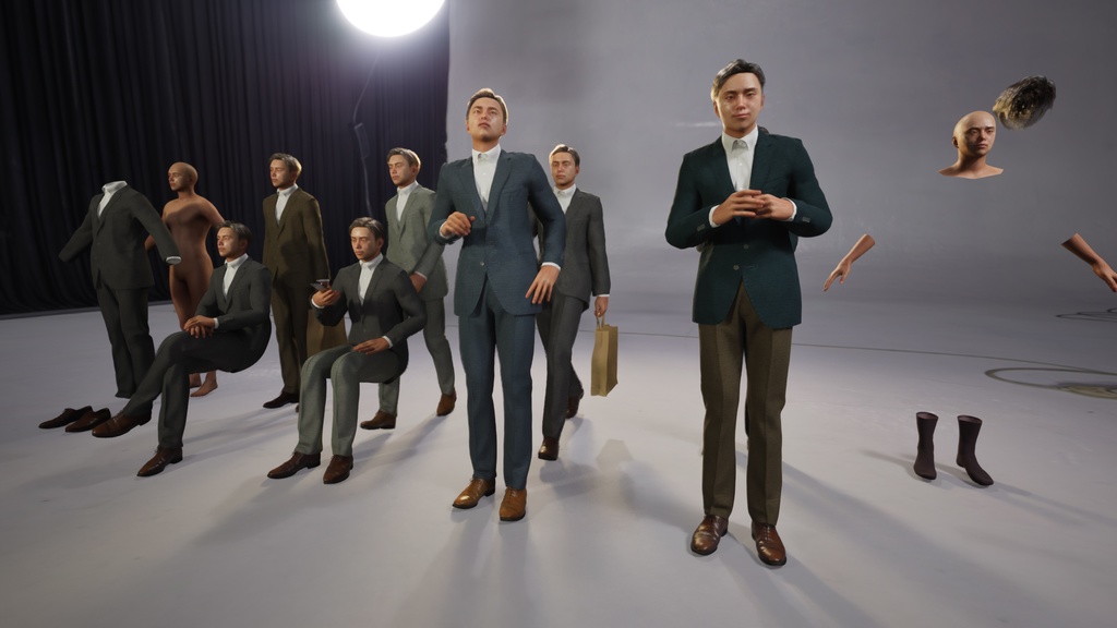 ビジネス男性3Dモデルver.2  B-ME2【UE5 / Blender / Cinema4D】モジュラーキャラクターシリーズ