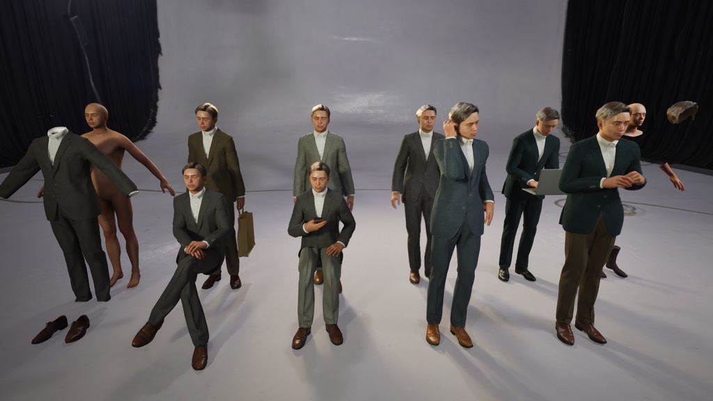 ビジネス男性3Dモデルver.2  B-ME2【UE5 / Blender / Cinema4D】モジュラーキャラクターシリーズ