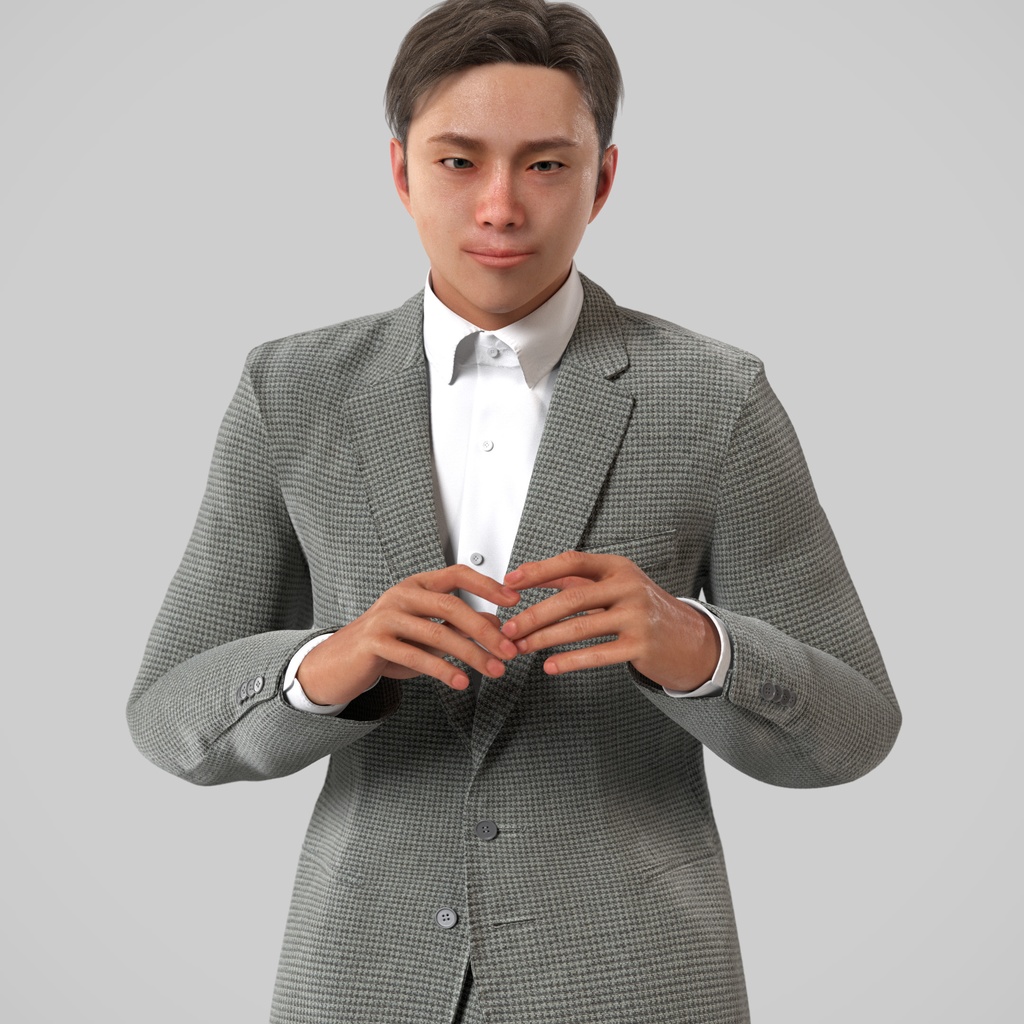 ビジネス男性3Dモデルver.2  B-ME2【UE5 / Blender / Cinema4D】モジュラーキャラクターシリーズ