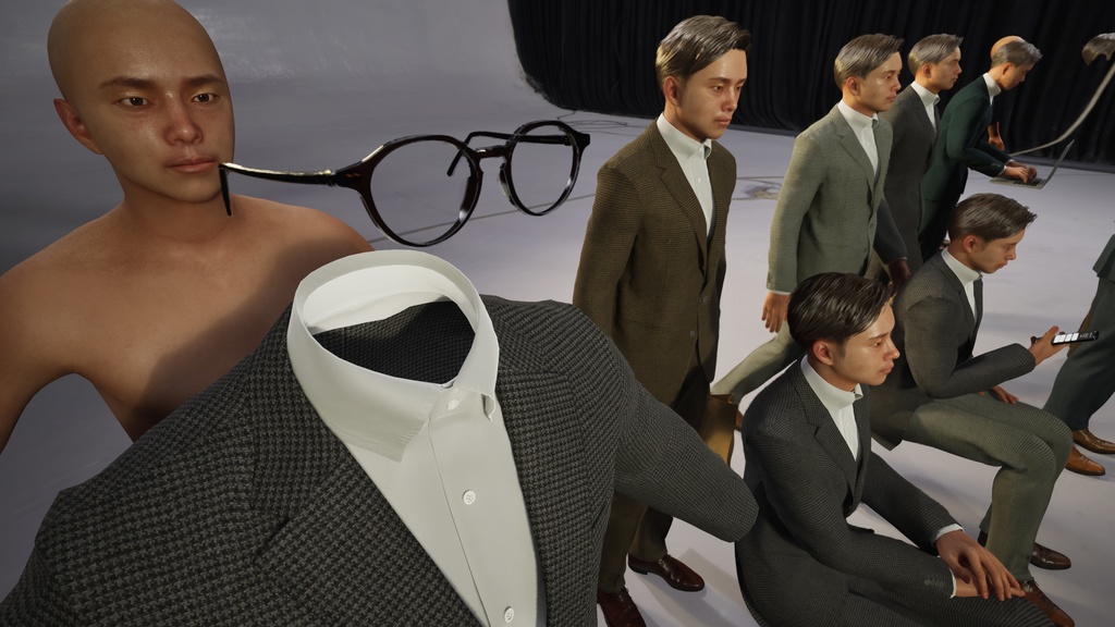 ビジネス男性3Dモデルver.2  B-ME2【UE5 / Blender / Cinema4D】モジュラーキャラクターシリーズ