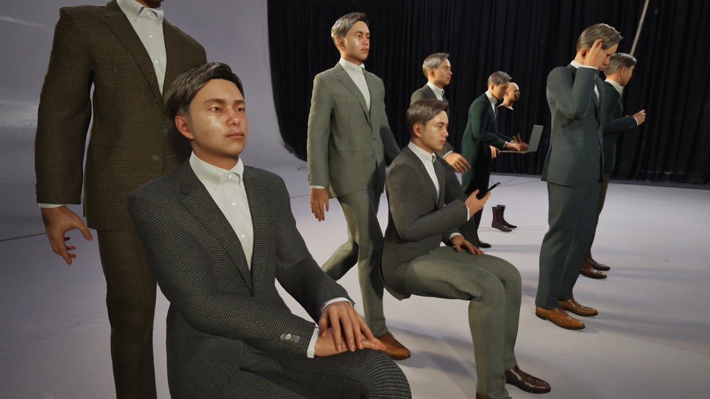 ビジネス男性3Dモデルver.2  B-ME2【UE5 / Blender / Cinema4D】モジュラーキャラクターシリーズ