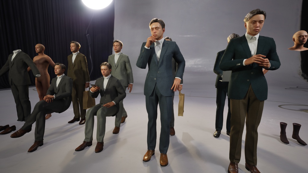 ビジネス男性3Dモデルver.2  B-ME2【UE5 / Blender / Cinema4D】モジュラーキャラクターシリーズ