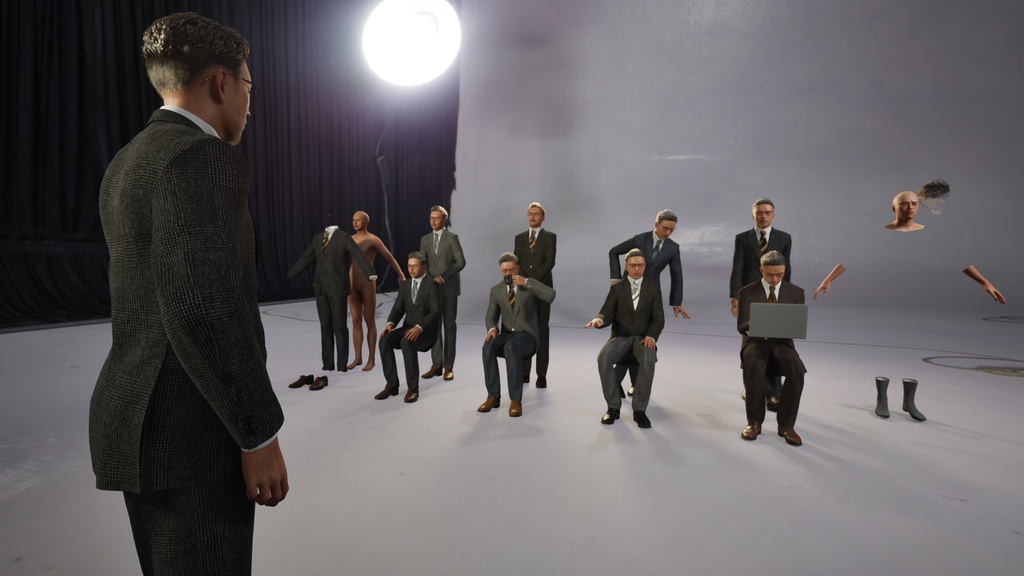 ビジネス男性3Dモデルver.2 B-MG2【UE5 / Blender / Cinema4D】モジュラーキャラクターシリーズ