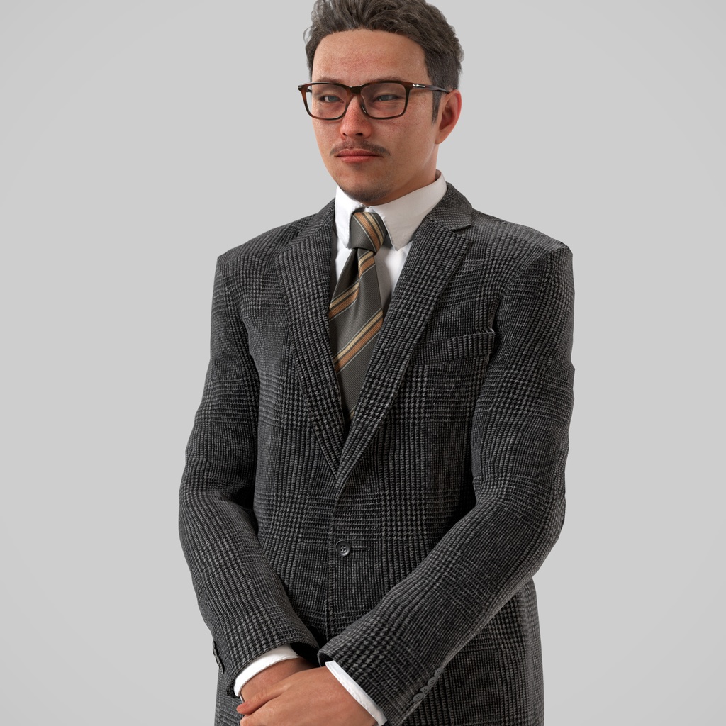 ビジネス男性3Dモデルver.2 B-MG2【UE5 / Blender / Cinema4D】モジュラーキャラクターシリーズ