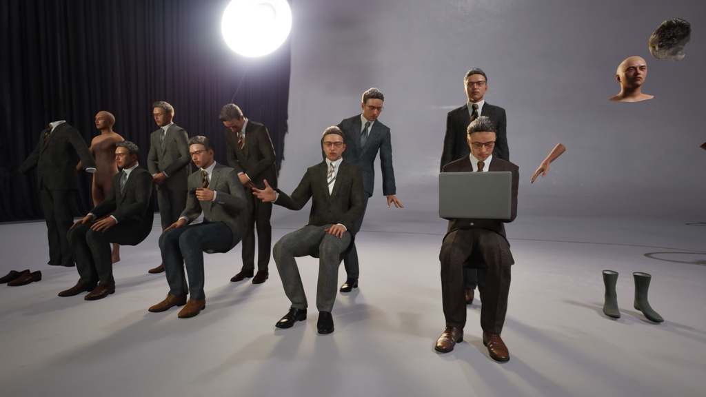 ビジネス男性3Dモデルver.2 B-MG2【UE5 / Blender / Cinema4D】モジュラーキャラクターシリーズ