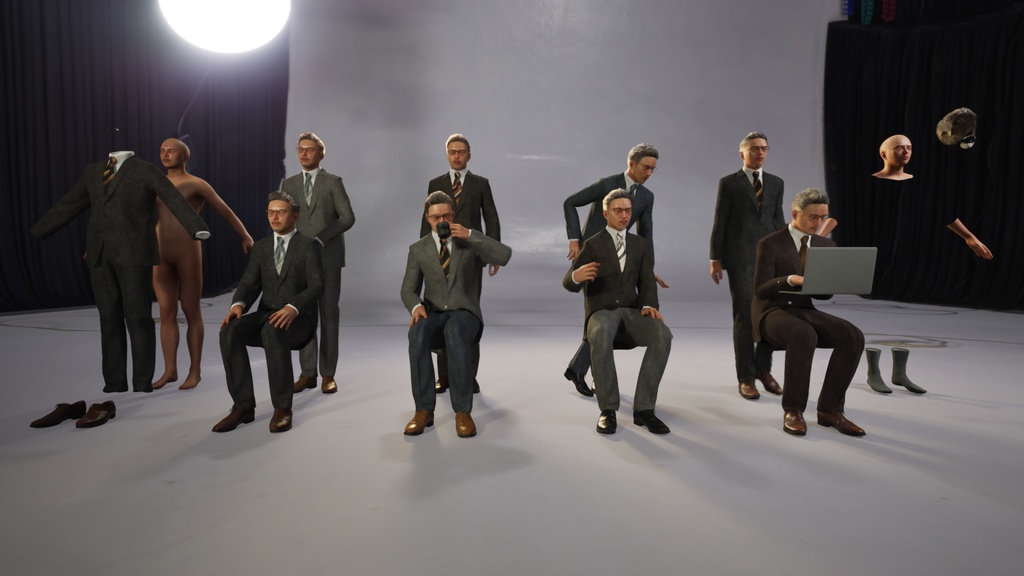 ビジネス男性3Dモデルver.2 B-MG2【UE5 / Blender / Cinema4D】モジュラーキャラクターシリーズ