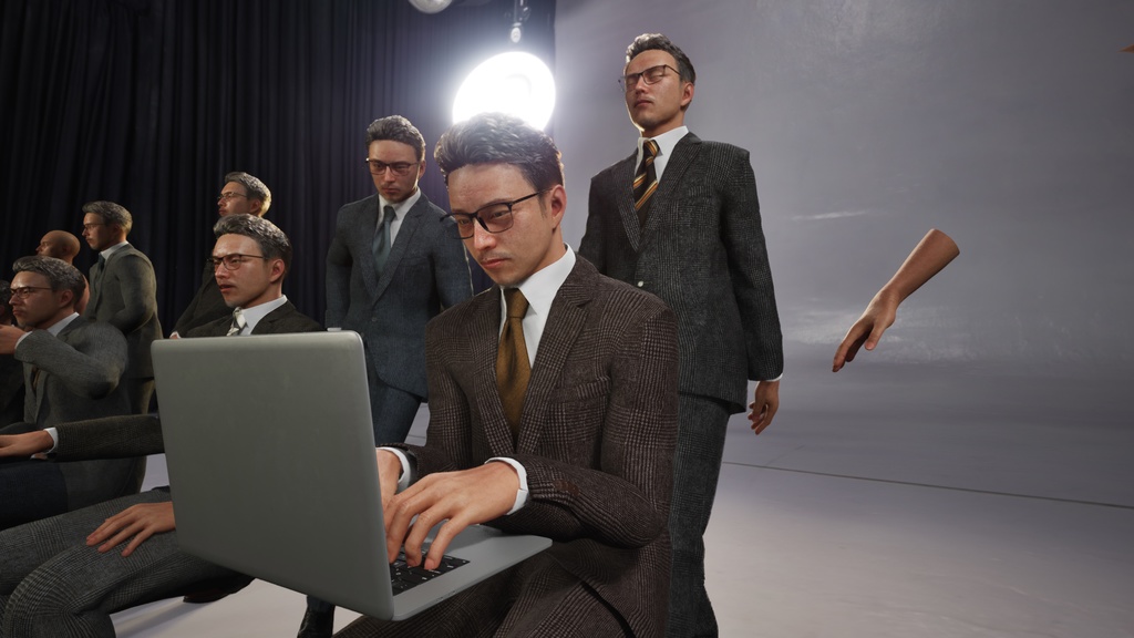 ビジネス男性3Dモデルver.2 B-MG2【UE5 / Blender / Cinema4D】モジュラーキャラクターシリーズ