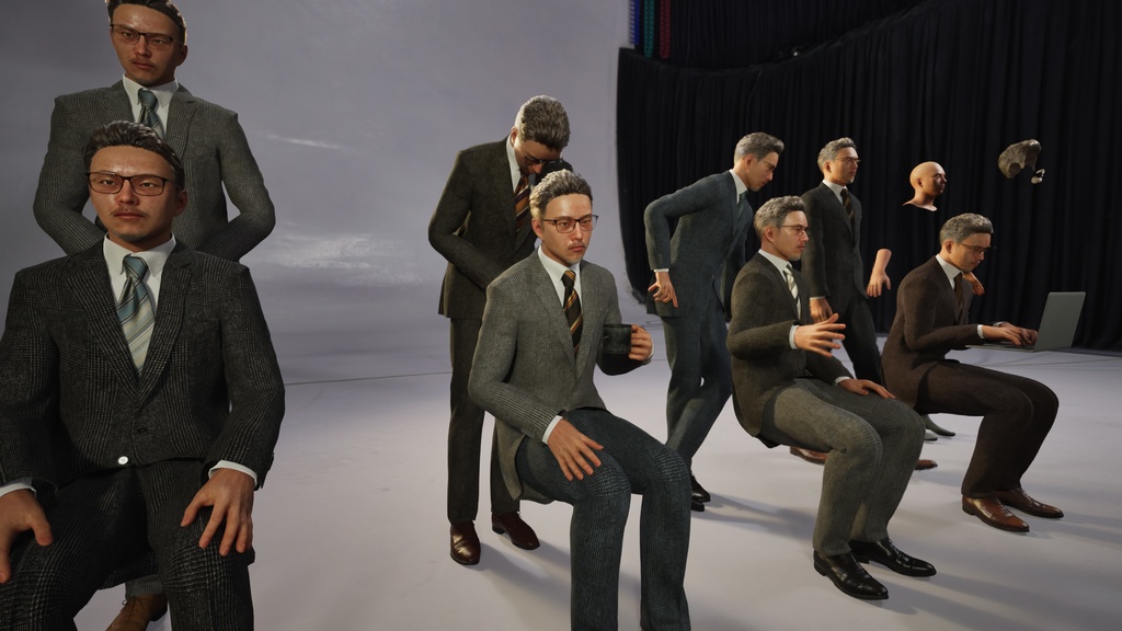 ビジネス男性3Dモデルver.2 B-MG2【UE5 / Blender / Cinema4D】モジュラーキャラクターシリーズ