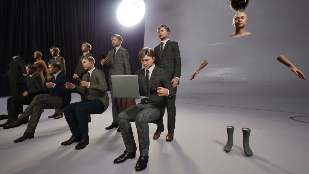 ビジネス男性3Dモデルver.2  B-MS2【UE5 / Blender / Cinema4D】モジュラーキャラクターシリーズ