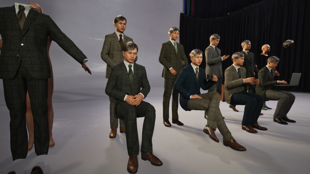 ビジネス男性3Dモデルver.2  B-MS2【UE5 / Blender / Cinema4D】モジュラーキャラクターシリーズ