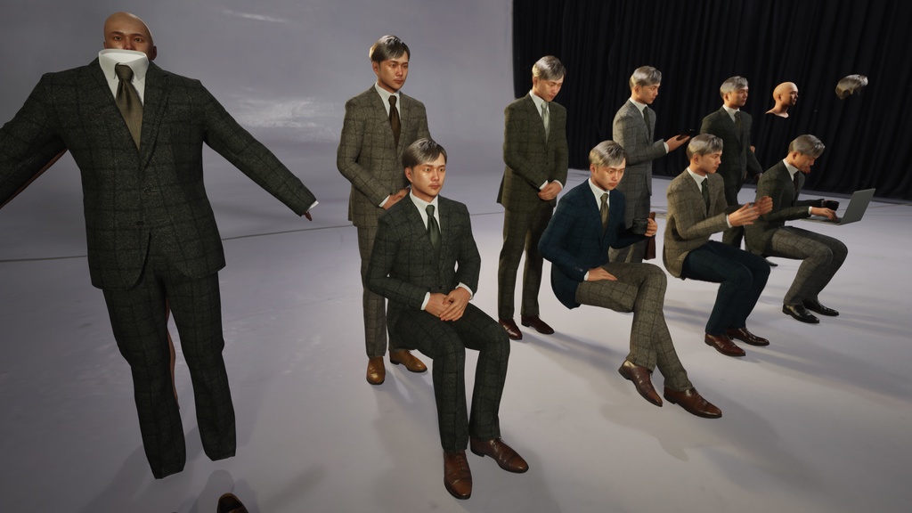 ビジネス男性3Dモデルver.2  B-MS2【UE5 / Blender / Cinema4D】モジュラーキャラクターシリーズ