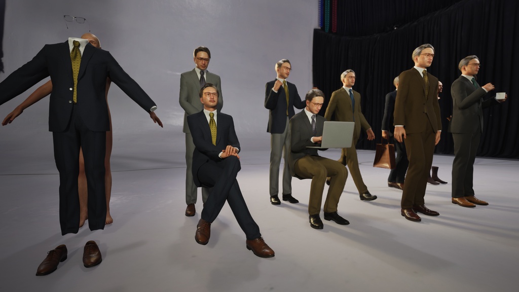 ビジネス男性3Dモデルver.2 B-MU2【UE5 / Blender / Cinema4D】モジュラーキャラクターシリーズ