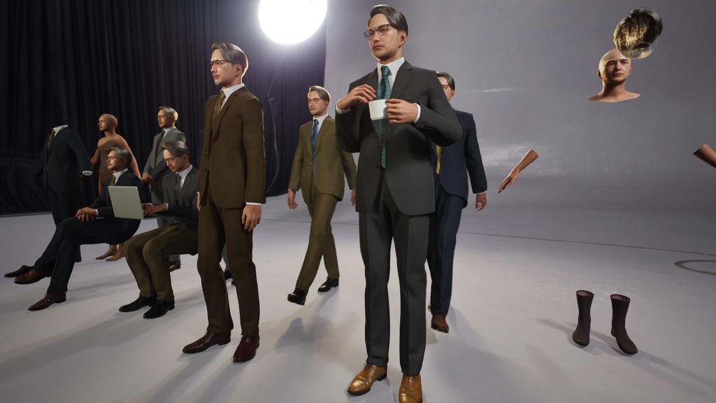 ビジネス男性3Dモデルver.2 B-MU2【UE5 / Blender / Cinema4D】モジュラーキャラクターシリーズ