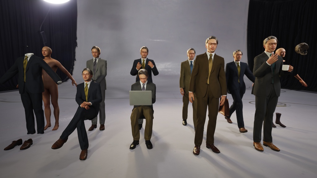 ビジネス男性3Dモデルver.2 B-MU2【UE5 / Blender / Cinema4D】モジュラーキャラクターシリーズ