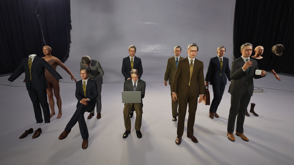 ビジネス男性3Dモデルver.2 B-MU2【UE5 / Blender / Cinema4D】モジュラーキャラクターシリーズ