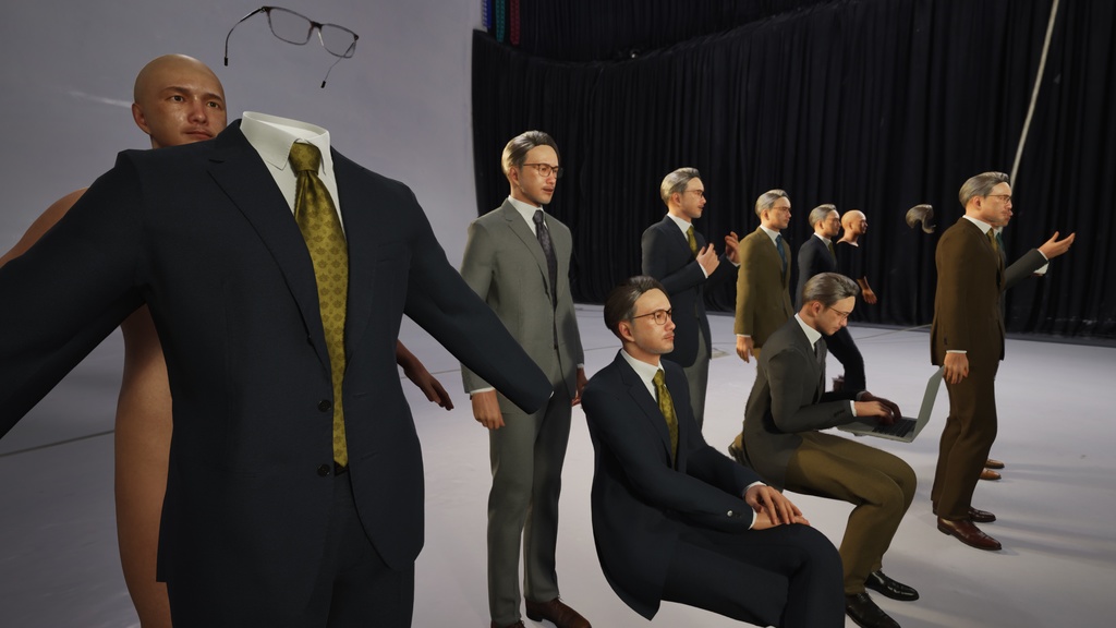 ビジネス男性3Dモデルver.2 B-MU2【UE5 / Blender / Cinema4D】モジュラーキャラクターシリーズ