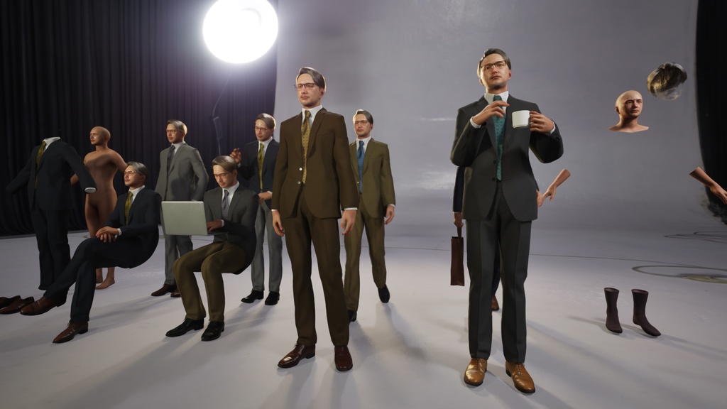 ビジネス男性3Dモデルver.2 B-MU2【UE5 / Blender / Cinema4D】モジュラーキャラクターシリーズ